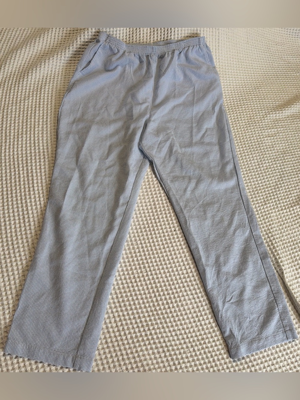 Women’s Straight Leg Pants in Light Blue Stripe